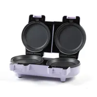 Petra Waffeleisen Belgische Waffel 1100W, Mini, Doppelt für Amerikanische Waffeln, Klein mit Antihaftbeschichtung, Abnehmbare Platten, Lila