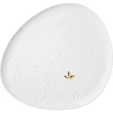 räder 14133 ZUHAUSE - Teller - Porzellanteller - Blatt - weiß/Gold - Porzellan - 34x30x1,5cm,