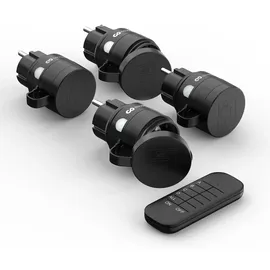 conecto Funksteckdose 30 m Schwarz 4 St.