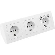 McPower Flair 3-Fach weiß, USB AUSB C