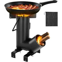 Vevor Raketenofen, BBQ Rakete Holzofen aus Karbonstahl mit Tragetasche,