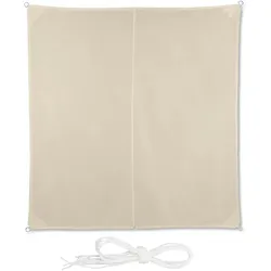Relaxdays Sonnensegel quadratisch, wasserabweisend, UV-Schutz, mit Spannseilen, Terrasse, Balkonsegel BxT 3 x 3 m, beige