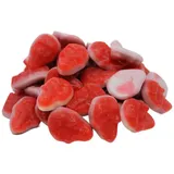 fruchtgummi-außergewöhnlich Fruchtgummi Himbeer Totenköpfe mit Schaumzuckerboden Halal 1000g