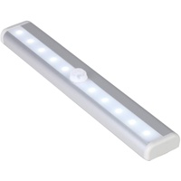 Trimming Shop Kabellose Unterschrankbeleuchtung, 10 LEDs, PIR-Bewegungsmelder, Schrankleuchten, batteriebetriebene LED-für (1 Stück)