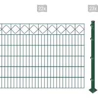 Arvotec Doppelstabmattenzaun »ESSENTIAL 120 zum Aufschrauben "Karo" mit Zierleiste«, Zaunhöhe 120 cm, Zaunlänge 2 - 60 m 71091149-0 dunkelgrün H/L: 120 cm x 44 m