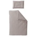 Ehrenkind Ehrenkind® Bettwäsche-Set Musselin | 100% Bio-Baumwolle | Standard 100 by Oeko-TEX | 100x135cm + 40x60cm Taupe | Bettwäsche 135x100