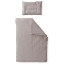 Ehrenkind Ehrenkind® Bettwäsche-Set Musselin | 100% Bio-Baumwolle | Standard 100 by Oeko-TEX | 100x135cm + 40x60cm Taupe | Bettwäsche 135x100
