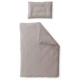 Ehrenkind Ehrenkind® Bettwäsche-Set Musselin | 100% Bio-Baumwolle | Standard 100 by Oeko-TEX | 100x135cm + 40x60cm Taupe | Bettwäsche 135x100