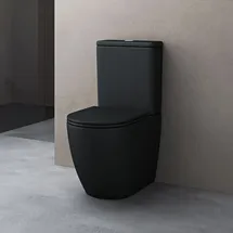doporro Stand-WC mit WC-Sitz Schwarz matt