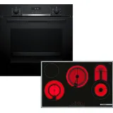 Bosch HBD632LS81 HBG537BB3 + PKC845FP1D, Einbau-Backofen, Elektro-Kochfeld