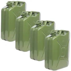 4x Metallkanister olivgrün 20 Liter Benzin Diesel