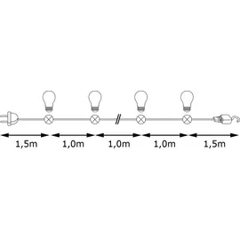 SPICELITE Partylichterkette 30 m Schwarz 30 bunte LED Kugellampen