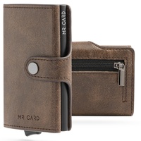 MR CARD Kreditkartenetui für Herren | Slim Herrengeldbörse | Kartenhalter für Herren | Geldbörse für Herren | Geldbörse für Herren mit Geldbörse, Vintage Braun, Portafoglio uomo piccolo taglia unica
