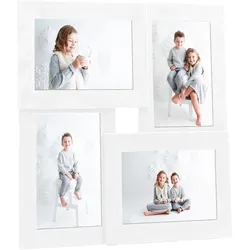 vidaXL Collage Bilderrahmen für 4x(13x18 cm) Fotos Weiß MDF