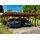 SKANHOLZ Doppel-Carport Spessart 6,11 x 8,46 m lasiert - braun inkl. Regenrinne, Pfostenanker