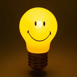 LED-Deko-Glühbirne Smiley MAGS, 12 cm