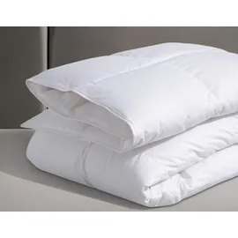 Haeussling Daunenbettdecke + Kopfkissen "Swiss Royal", weiß, B/L: 155cm x 220cm Anzahl Teile 1, B/L: 40cm x 80cm Anzahl Teile 1, Bezug: Baumwolle Füllung: Entendaune/-feder, normal, Bettdecken Bezug: 100% Baumwolle. Kopfkissen Bezug: 100% Baumwolle.