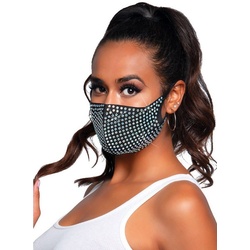 Leg Avenue Verkleidungsmaske »Coco Mundschutz Maske«, Gesichtsmaske mit einem Zauber von Glitzer schwarz