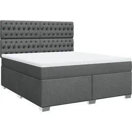 vidaXL Boxspringbett 180 x 200 cm Dunkelgrau