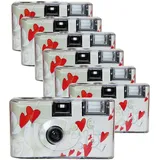 7X PHOTO PORST TopShot Flying Hearts Einwegkamera Edition Fliegende Herzen (27 Fotos, Blitz, 7-er Pack)