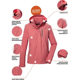 KILLTEC Damen Funktionsjacke wasserdicht/Outdoorjacke mit abzippbarer Kapuze KOS 28 WMN JCKT, hell sienna rot 46 in