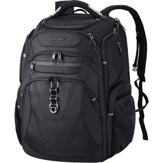 None Laptop Rucksack Herren 18.4 Zoll USB Ladeanschluss Schwarz