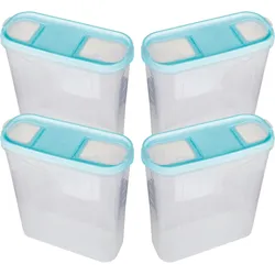 Bestlivings Frischhaltebox Schüttdose 4,5 Liter - 4er Pack ( 4 Stück ) Türkis