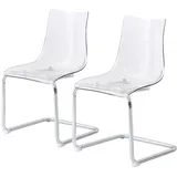 home24 Freischwinger Kunststoff transparent 2er Set