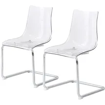 home24 Freischwinger Kunststoff transparent 2er Set