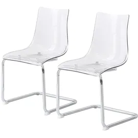 home24 Freischwinger Kunststoff transparent 2er Set