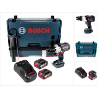 Bosch Professional, Bohrmaschine + Akkuschrauber, Bosch GSB 18V-85 C Akku Schlagbohrschrauber 18V 85Nm 1/2" Brushless + 2x Akku 3,0Ah + Ladegerät + (Akkubetrieb)