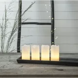 MARELIDA LED Kerzenset Adventskerzen Echtwachs flackernd Timer Fernbedienung weiß 4er Set