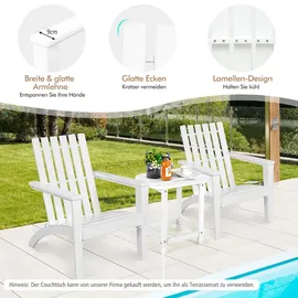 Costway Adirondack Gartenstuhl 73 x 73 x 85 cm weiß