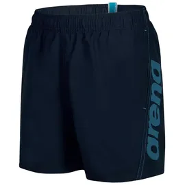 Arena Jungen Fundamentals Logo Jr Boxer Swim Trunks, Navy-Turquoise, 128