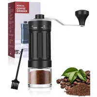 Kaffeemühle Manuell,40-stufige Verstellbarer Hand Kaffemühlen mit Keramik-Kegelmahlwerk,Tragbarer Coffee Grinder Manuell mit 360°Edelstahlkurbel,Voll Zerlegbar für Espresso,Pour Over und Moka-Kannen.