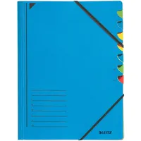 Leitz 39070035 Ordnungsmappe, 7 Fächer, Colorspankarton, blau