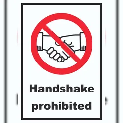 HB-Druck Handshake prohibited Schild No handshake Symbol und Text Schild A0 (841x1189mm)
