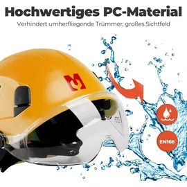 mustbau Sicherheitshelm-Set, EN397 Schutzhelm mit Ohr- und Gesichtsschutz, verstellbares Kopfband von 53 bis 63 cm, strapazierfähiges ABS-Material