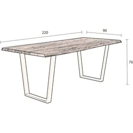 Dutchbone Aka Esstisch, 220x90cm Akazie Massivholz - Schwarz