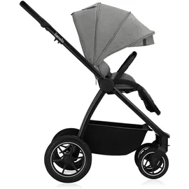 lionelo Kombikinderwagen MERIL 2-in-1 Babywanne bis zu 9 kg, 0-48 Monate bis zu 22 kg, Geländeräder 360°, Vollfederung, XXL-Verdeck - Grau