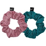 Nike Gathered Hair Ties 2.0 Haargummi 2er Set für Damen in der Farbe Desert Berry/Bright Spruce/White, Größe: ONE Size, N.100.2455.608.OS