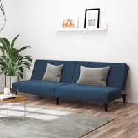 vidaXL Schlafsofa 2-Sitzer Blau Samt