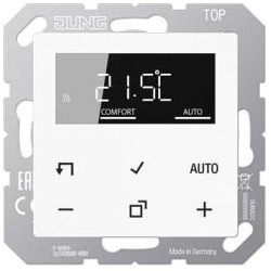 Jung Raumtemperaturregler mit Display Standard (Echtglasfront alpinweiß)