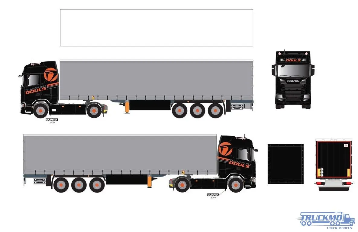 Eligor Transport Douls Scania 500 S Gardinenplanenauflieger 118642