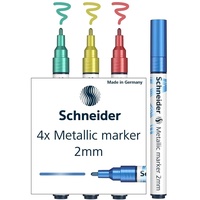 Schneider Paint-It 011 2mm Metallicmarker violett metallic/gelb/rot/blau, 4er-Set (ML01111502)
