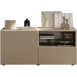 INOSIGN Lowboard INOSIGN "Rio Breite 120 cm, TV-Board 1 Tür u. 1 Schubkasten, TV-Schrank", cashmere, front mit geriffelter struktur, B:121cm H:57cm T:42cm, FSC-zertifizierter Holzwerkstoff, Sideboards, Lowboard, geriffelte MDF-Fronten, modern u.