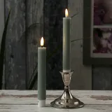 Deluxe Homeart LED Stabkerzen Mia Tafelkerzen Echtwachs H: 15cm salbeigrün 2St