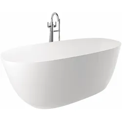 RESA O Badewanne 180 x 80 H58 cm Oval, Ablauf enthalten Mattweiß