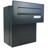 Letterbox24.de F-04 Mauerdurchwurf Briefkasten in RAL 7016 (Tiefe: 18-27 cm)