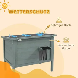 PawHut Katzenhaus aus Holz, Katzenhöhle Isolierte Katzenhütte mit Türvorhang
